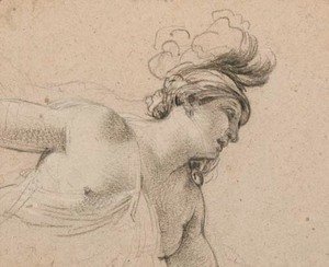 Simon Vouet - Une femme en buste, vue de trois-quarts vers la droite
